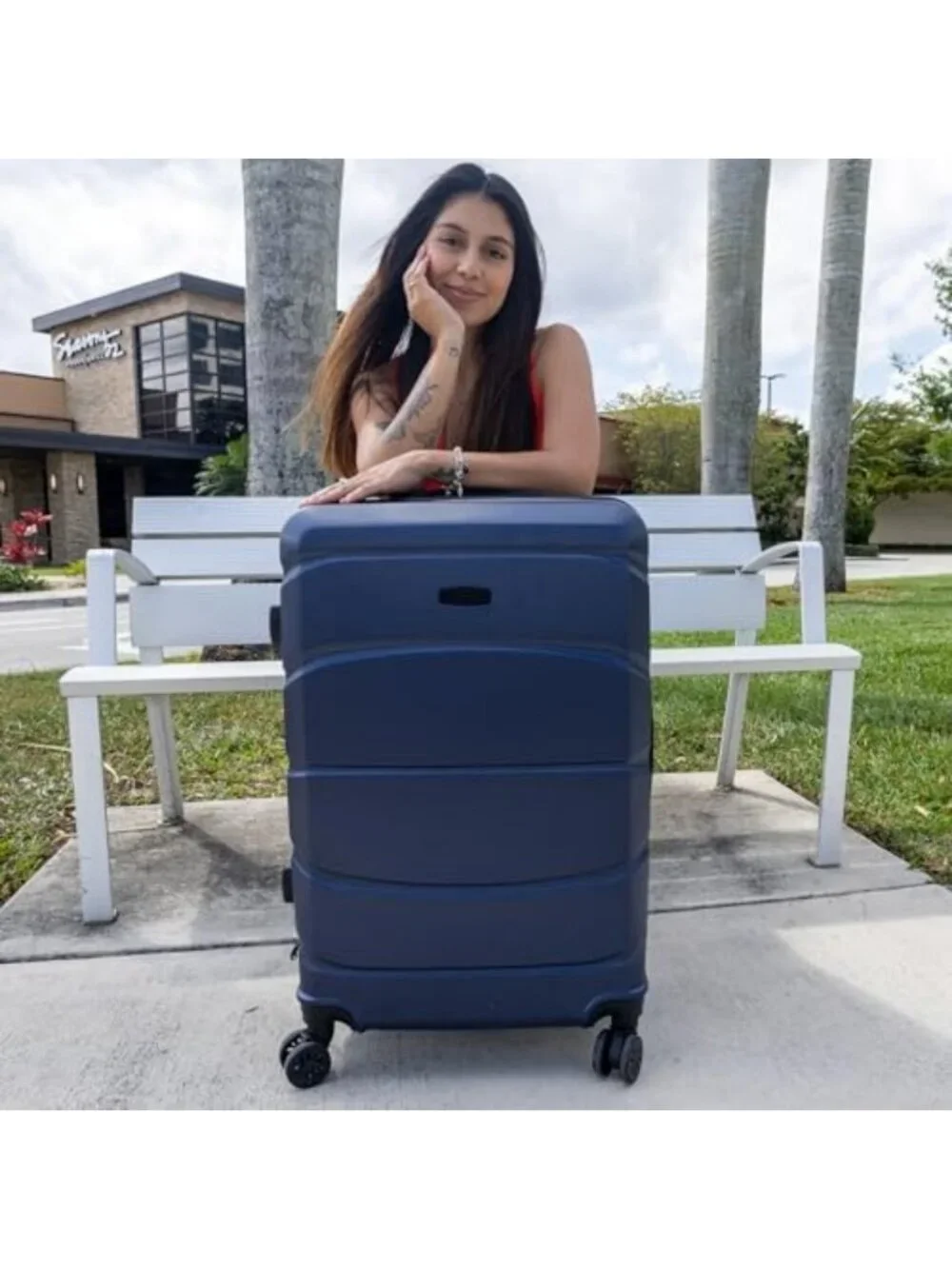 Large 28-Inch Hardside Spinner Luggage - Durable, Zippered, Stylish Blue Travel